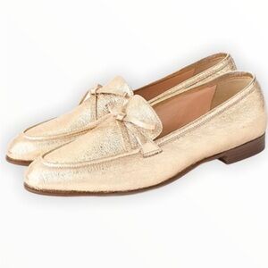 Elegant Gold Academy Loafers for Women